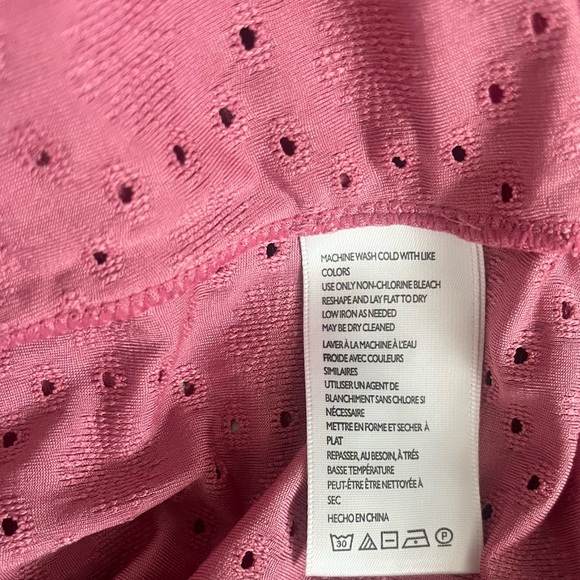 Urban Outfitters Pink Gingham‎ Eyelet Sides Shoulder Tie Mini Dress Size Large - Picture 4 of 6